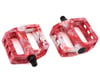 Image 1 for Demolition Trooper Plastic Pedals (White/Red Swirl) (Pair) (9/16")