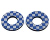 Image 1 for Flite BMX MX Grip Donuts Anodized Checkers (Blue/Chrome) (Pair)