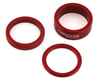 MCS Aluminum Headset Spacer Kit (Red) (3 Pack) (1")