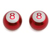 MotoKing 8-Ball Alloy Valve Caps (Schrader) (Red)