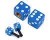 MotoKing Retro Dice Schrader Valve Caps and Cable Tips Kit (Blue)