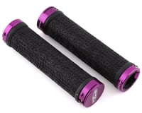 Answer Flangeless Lock-on Grips (Black/Purple) (Pair)