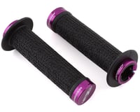 Answer Flange Lock-On Grips (Black/Purple) (Pair)