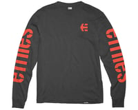 Etnies Icon Long Sleeve T-Shirt (Dark Grey/Red)