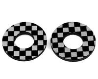 Flite BMX MX Grip Donuts Anodized Checkers (Black/Chrome) (Pair)