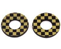 Flite BMX MX Grip Donuts Anodized Checkers (Black/Gold) (Pair)