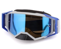 Fly Racing Zone Pro Goggles (Grey/Blue) (Sky Blue Mirror/Smoke Lens) (w/ Post)