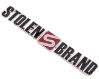 Stolen Brand Metal Badge (Flat) (Platinum/Red)