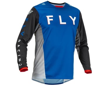 Fly Racing Youth Kinetic Wave Jersey (Navy/Yellow/Red) (Youth XL