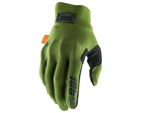 100% Cognito D30 Full Finger Gloves (Army Green/Black) (S)