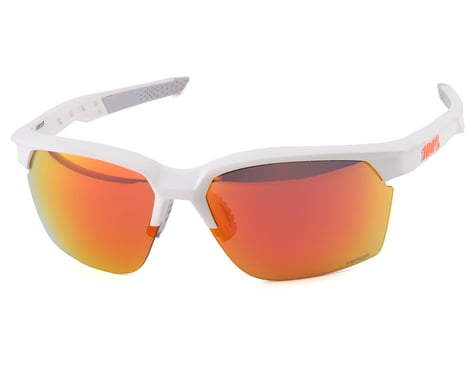 100% Sportcoupe Sunglasses (Matte White) (HiPER Red Multilayer Mirror Lens)