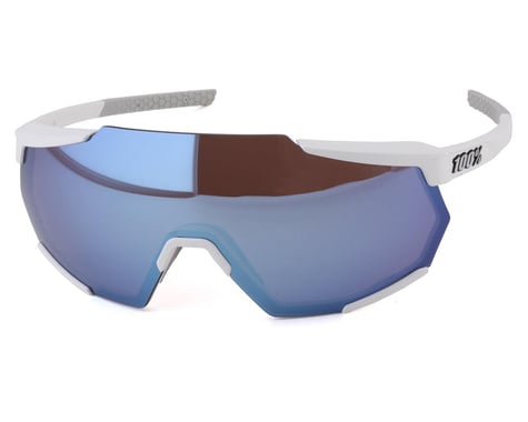 100% Racetrap Sunglasses (Matte White) (HiPER Blue Multilayer)