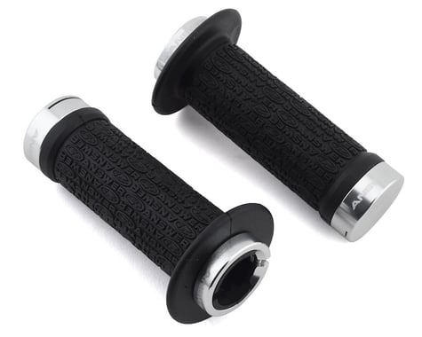 Answer Flange Lock-On Grips (Black/Polished) (Pair) (105mm)