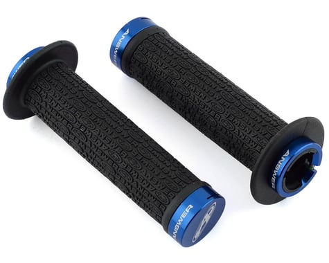 Answer Flange Lock-On Grips (Black/Blue) (Pair) (135mm)