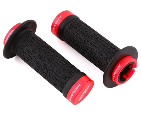 Answer Flange Lock-On Grips (Black/Flo Pink) (Pair) (105mm)
