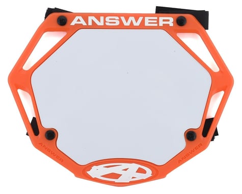Answer 3D BMX Number Plate (Orange) (Mini)