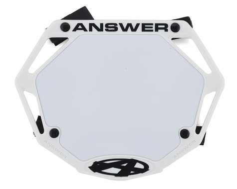 Answer 3D BMX Number Plate (White) (Mini)