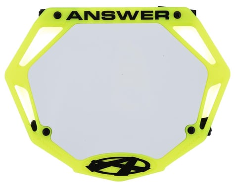 Answer 3D BMX Number Plate (Flo Yellow) (Pro)
