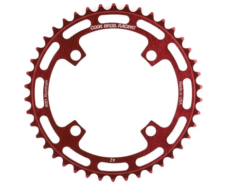 Cook Bros. Racing 4-Bolt Chainring (Red) (42T)