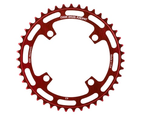 Cook Bros. Racing 4-Bolt Chainring (Red) (43T)
