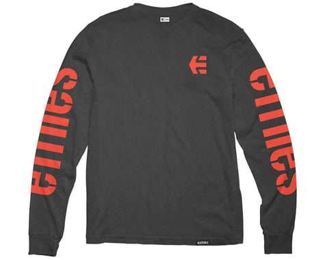 Etnies Icon Long Sleeve T-Shirt (Dark Grey/Red) (L)
