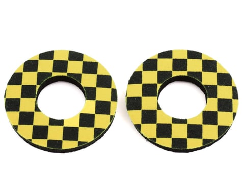 Flite BMX MX Grip Checker Donuts (Black/Yellow) (Pair)