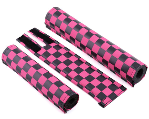 Flite Classic Checkers BMX Pad Set (Redberry Pink/Black)