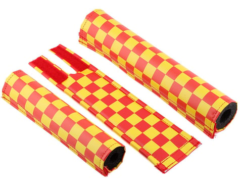 Flite Classic Checkers BMX Pad Set (Red/Yellow)
