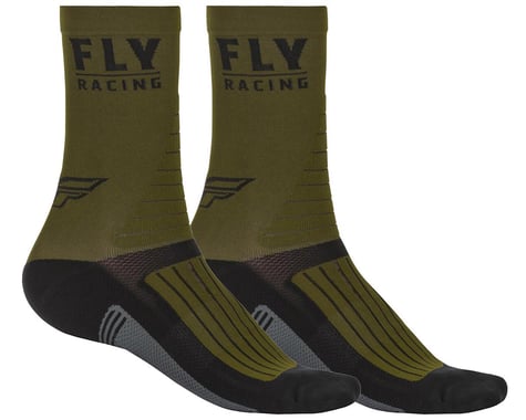 Fly Racing Factory Rider Socks (Green/Black/Grey) (S/M)