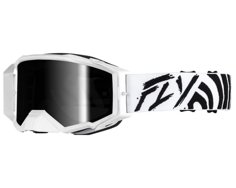 Fly Racing Zone Elite Goggles (Black/White) (Black Mirror/Smoke Lens)