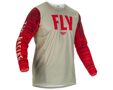 Fly Racing Kinetic Wave Jersey (Light Grey/Red) (2XL)