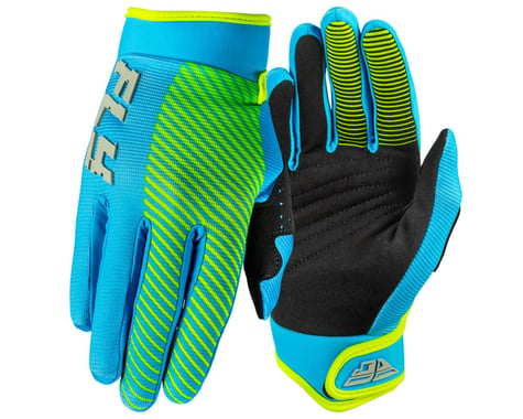 Fly Racing Youth F-16 Gloves (Blue/Hi-Vis) (Youth XS)