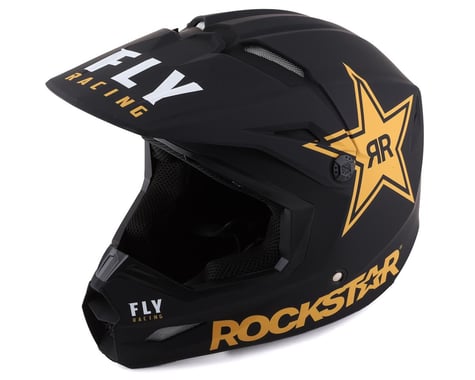 Fly Racing Kinetic Rockstar Helmet (Matte Black/Gold) (2XL)