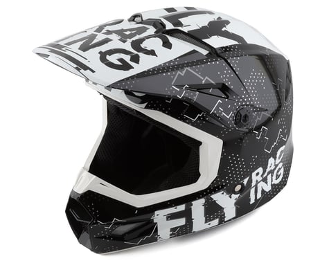 Fly Racing Youth Kinetic Scan Helmet (Black/White) (Youth M)
