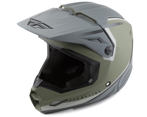 Fly Racing Kinetic Vision Full Face Helmet (Olive Green/Grey) (Youth M)