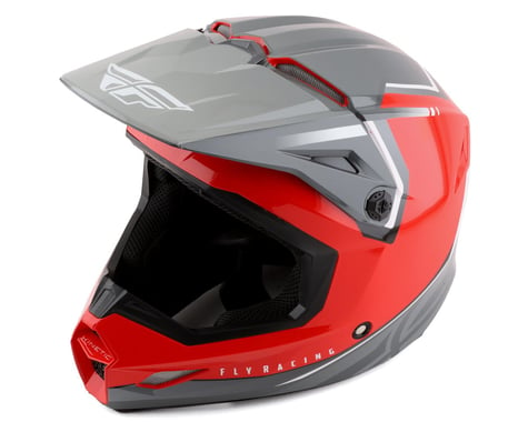 Fly Racing Kinetic Vision Full Face Helmet (Red/Grey) (L)