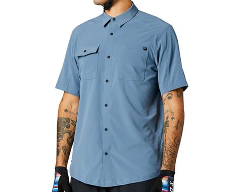 Fox Racing Flexair Woven Short Sleeve Shirt (Matte Blue) (S)