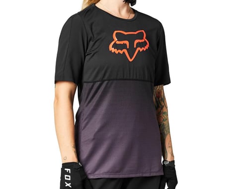 Fox Racing Women's Flexair Short Sleeve Jersey (Black/Purple) (S)