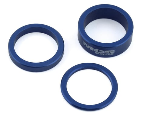 MCS Aluminum Headset Spacer Kit (Blue) (3 Pack) (1")