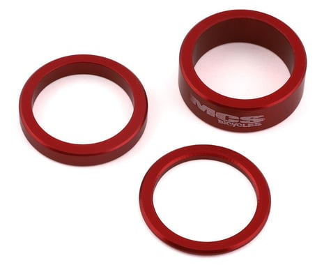 MCS Aluminum Headset Spacer Kit (Red) (3 Pack) (1")