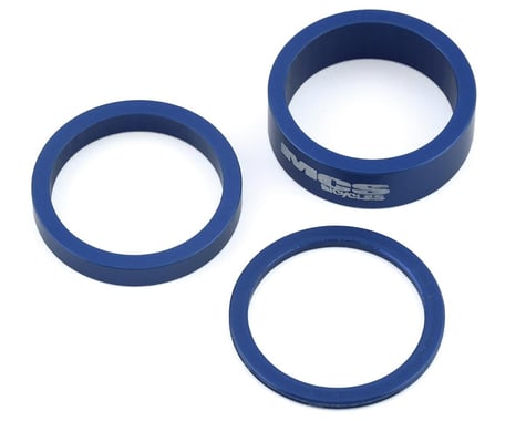 MCS Aluminum Headset Spacer Kit (Blue) (3 Pack) (1-1/8")