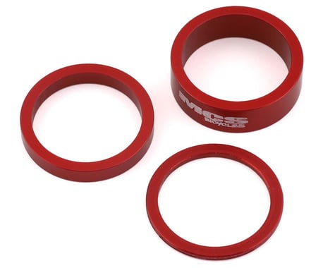 MCS Aluminum Headset Spacer Kit (Red) (3 Pack) (1-1/8")