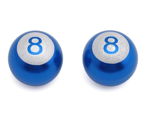 MotoKing 8-Ball Alloy Valve Caps (Schrader) (Blue)