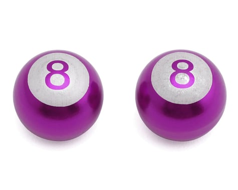 MotoKing 8-Ball Alloy Valve Caps (Schrader) (Purple)