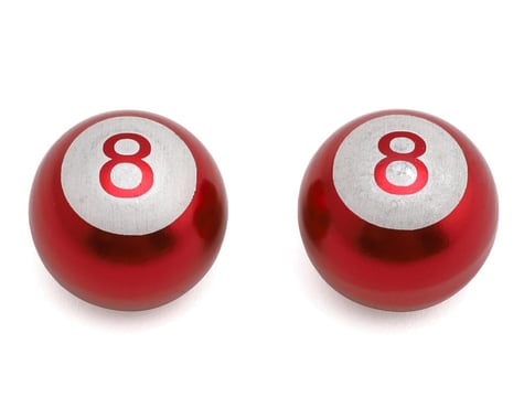 MotoKing 8-Ball Alloy Valve Caps (Schrader) (Red)