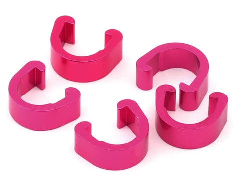 MotoKing Alloy Brake Cable/Hose Frame Clips (Pink) (5)