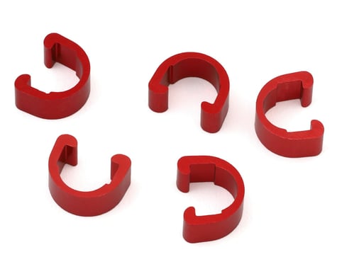 MotoKing Alloy Brake Cable/Hose Frame Clips (Red) (5)