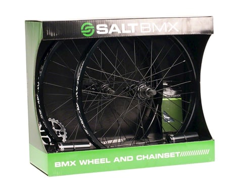 Salt Valon Wheel & Chainset (Black) (Wheels, Sprocket, Chain, Pegs) (20 x 1.75)