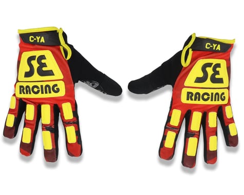 SE Racing Retro Gloves (Red Camo / Yellow) (S)