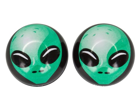Trik Topz "Alien" Schrader Valve Stem Caps (Green) (2)